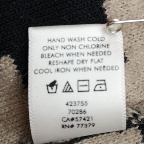 Ann Taylor Petite Ladies Size Small Petite Black & Tan Patterned Open Cardigan - Picture 6 of 9